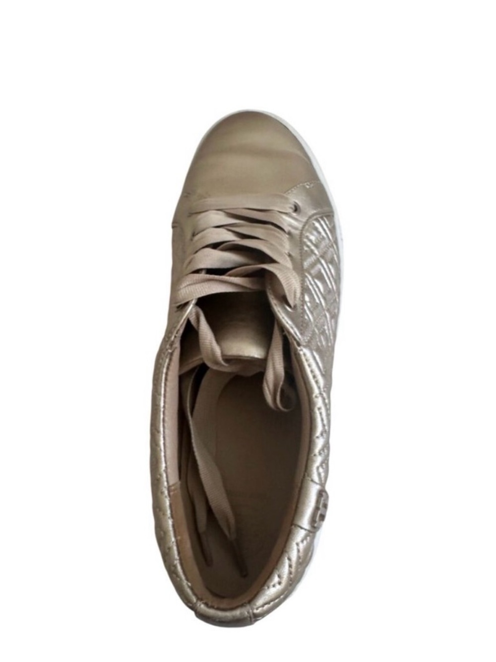💕💕 Tory Burch Quilted Metallic Gold Women’s Lace-Up Sneakers - Picture 6 of 10
